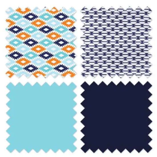 Bacati - Kilim Navy Quilted Changing Pad Cover image {7}