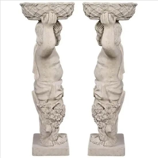 Design Toscano Young Bacchus with Basket Planters Garden Statues: Set of Two image {2}