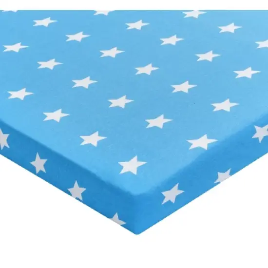 Everyday Kids 2-Pack Pack 'n Play Sheets &ndash; 100% Jersey Cotton, Blue & Gray Star and Cloud Designs, Soft Fitted Sheets for Portable or Mini Cribs image {8}