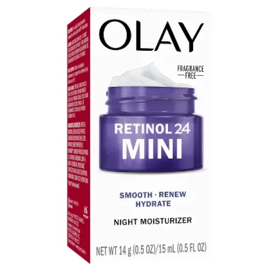 Olay Regenerist Retinol 24 + Peptide Night Face Moisturizer Fragrance-Free - Trial Size - 0.5oz image {13}