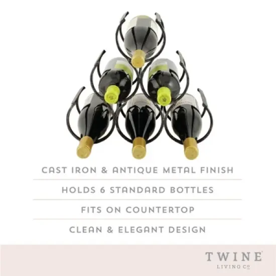 Twine Country Home Metal Wine Rack, Set of 1, 11.25" x 13" x 6.5" image {4}