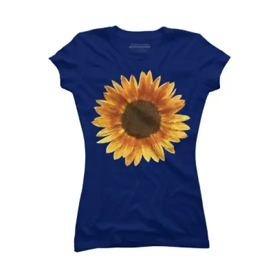 Junior's Design By Humans Sunflower By Maryedenoa T-Shirt image {7}