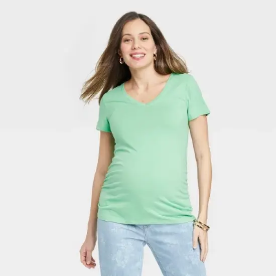 Short Sleeve V-Neck Maternity T-Shirt - Isabel Maternity by Ingrid & Isabel&trade; image {6}