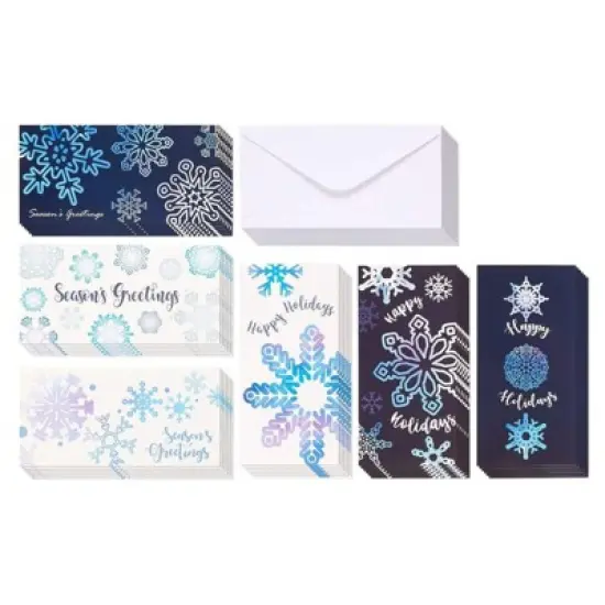 Best Paper Greetings 36 Pack Christmas Money Cards with Envelopes, 6 Holiday Snowflake Designs (3.6 x 7.25 In) image {6}