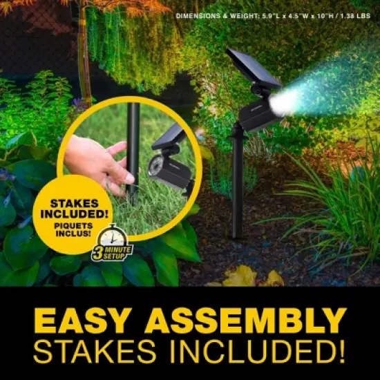 Bell + Howell Bionic Spotlight Deluxe Solar Powered Motion Activated Outdoor Security Light image {8}