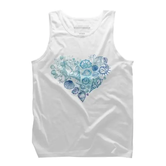 Men's Design By Humans Sea. Heart of the shells. By Katyau Tank Top image {6}