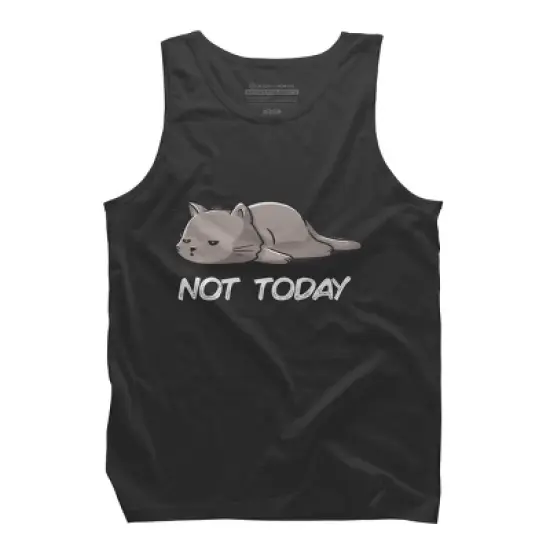 Men's Design By Humans Not Today Cat By EduEly Tank Top image {5}