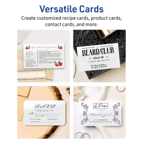 Avery Printable Rectangle Cards, 3" x 5", Glossy White, 30ct image {2}