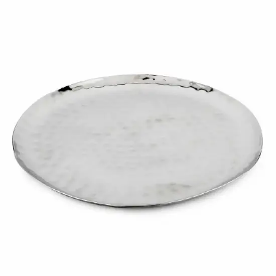 Inox Artisans Full Polished Stainless Steel Round Service Tray image {1}