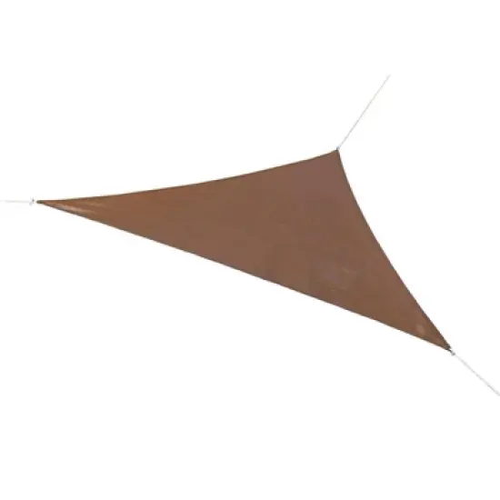 Coolaroo Ready-To-Hang Polyethylene Mocha Triangle Shade Sail Canopy 16.5 ft. H X 16.5 ft. W X 16.5 image {1}