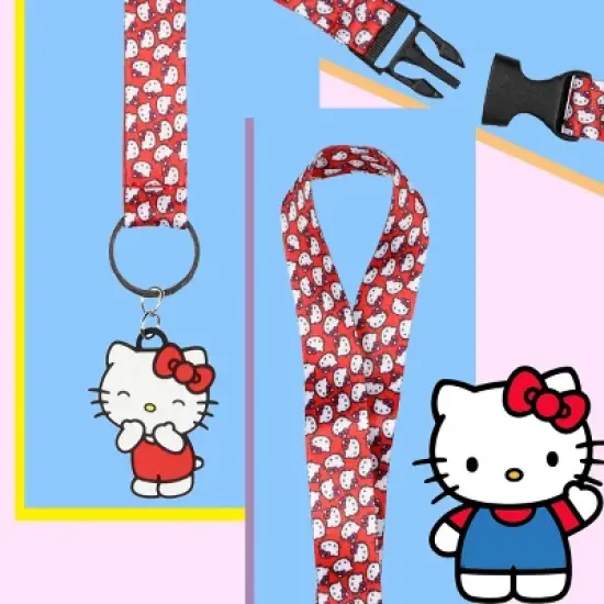 Hello Kitty All-Over Print Wrist Strap Lanyard For Keys image {5}