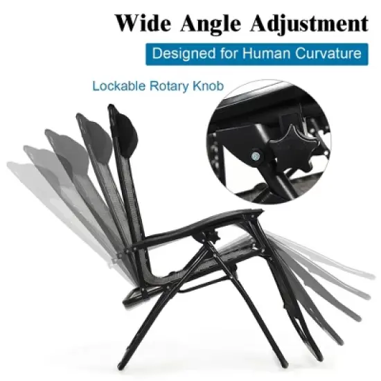 Costway Patio Rattan Zero Gravity Lounge Chair Chaise Folding Recliner W/Headrest Brown\Mix Brown image {5}