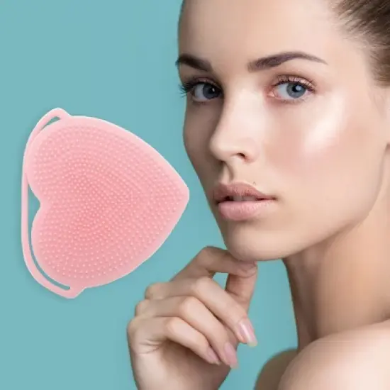 Unique Bargains Silicone Facial Cleansing Brush with Suction Cup 3.35"x2.95"x0.51" 1 Pc image {1}