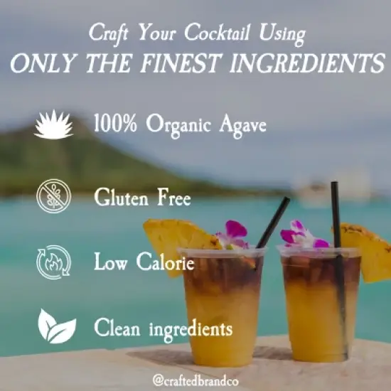 Crafted Cocktails Mai Tai Mix: 6 Pack&nbsp; Passion Fruit, Orange, Guava and Organic Agave: 70 Calories Per Serving with Recognizable Ingredients image {1}