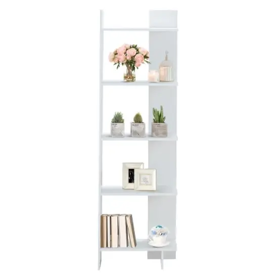 Costway 5-Tier Bookcase Storage Open Shelves Display Unit Room Divider image {9}