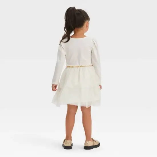 Toddler Girls' Deer Tulle Dress - Cat & Jack&trade; Cream image {1}
