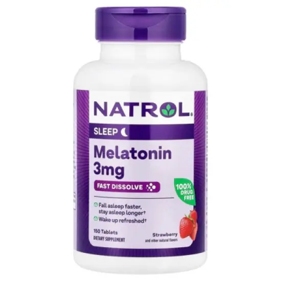 Natrol Melatonin, Fast Dissolve, Strawberry, 3 mg, 150 Tablets image {4}