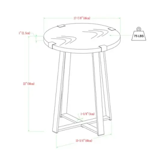 Wrightson Urban Industrial Faux Wrap Leg Round Side Table - Saracina Home image {10}