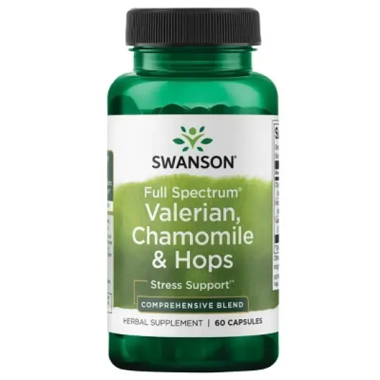 Swanson Herbal Supplements Full Spectrum Valerian, Chamomile & Hops 60 Caps image {4}