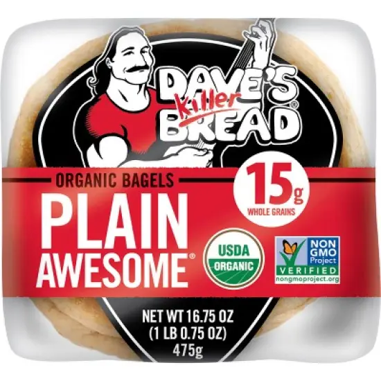 Dave's Killer Bread Plain Awesome Organic Bagels - 16.75oz image {10}