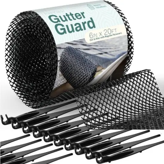 Home Intuition Leader and Gutter Guard from Leaves, Twigs, Branches Plastic Mesh Guards Leaf Protector image {6}