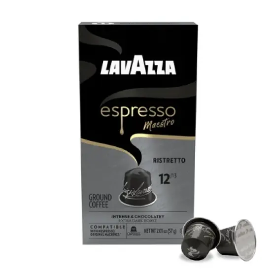 Lavazza Espresso Maestro Ristretto Aluminum Capsules Compatible with Nespresso* Original Machines, Dark Espresso Roast, 10 Capsules (Pack of 6) image {8}