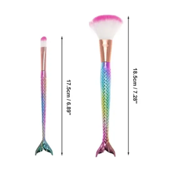 Unique Bargains Mermaid Makeup Brush Pink 3 Pcs image {1}