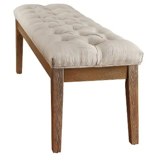 Beechhurst Button Tufted Bench Wood - Inspire Q image {1}