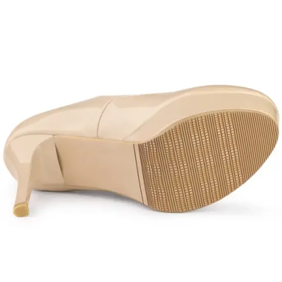 Allegra K Women's Platform Round Toe Ankle Strap Stiletto High Heel Pumps image {5}