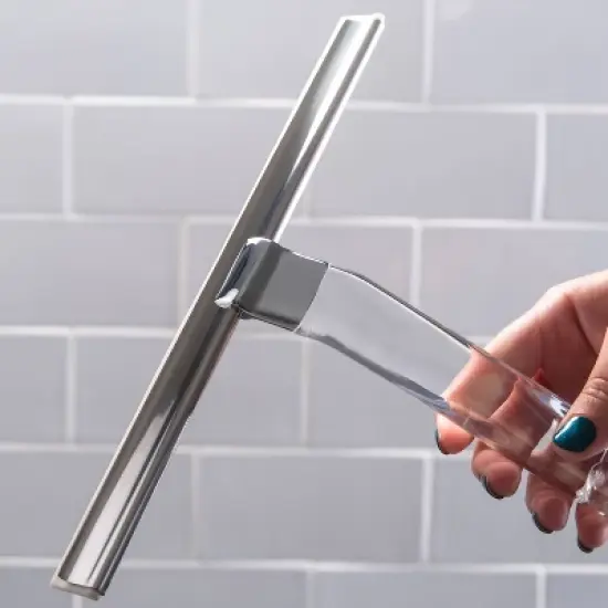 Shower Squeegee with Clear Acrylic Handle Stainless Steel - Bath Bliss image {3}