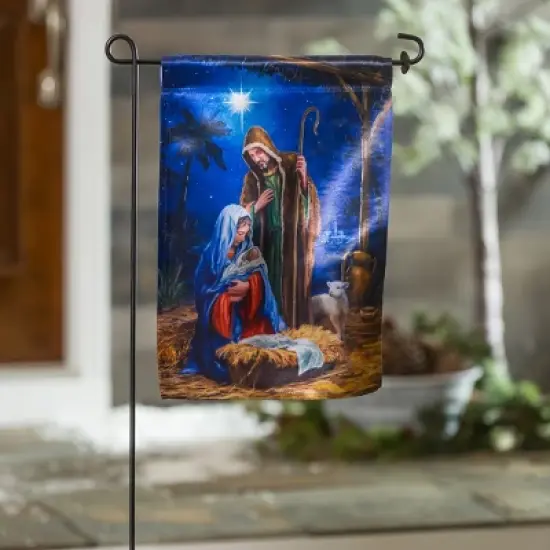 Holy Night Nativity Garden Lustre Flag image {2}