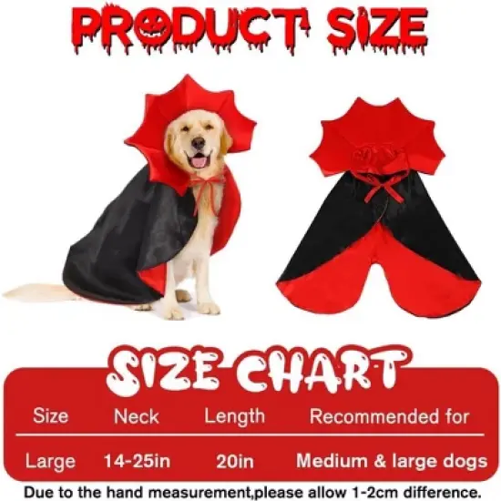 Halloween Pet Cape Costume - Vampire Cloak, Wizard Outfit, Witch Cosplay Apparel, Party Costumes for Small Medium Dogs image {8}