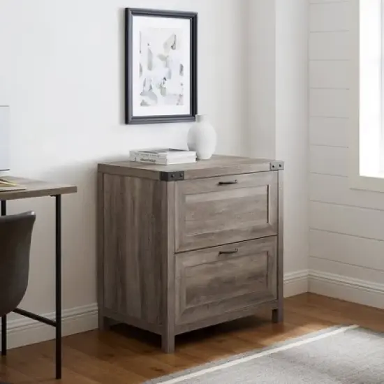 Rustic Farmhouse 2 Drawer File Cabinet - Saracina Home image {1}