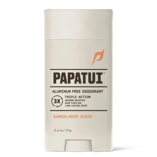 Papatui Men's Aluminum-Free 48-Hour Odor Protection Solid Deodorant - Sandalwood Suede - 2.6oz image {1}