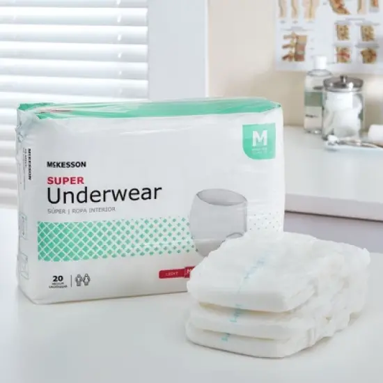 McKesson Disposable Underwear Pull On with Tear Away Seams Medium, UW33844, Moderate image {5}