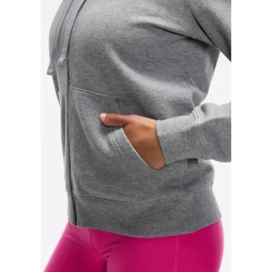 Peloton Women's Fleece Full Zip, Heather Grey image {3}
