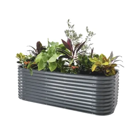 Vego Garden 10-in-1 Modular Rectangular Metal Outdoor Raised Garden Bed 48"x96"x32" image {9}