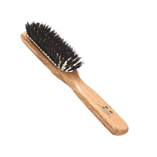 Bass Brushes - Men's Hair Brush with 100% Pure Bass Premium Select Natural Boar Bristle FIRM Natural Wood Handle 7 Row Cushion Style Oak Wood image {2}