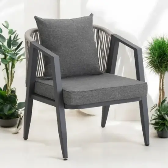 Mshliw Durable Outdoor Seating Set with Cushions and Iron Table &ndash; Comfortable 3-Piece Patio Set for Lawn, Garden, and Poolside image {8}