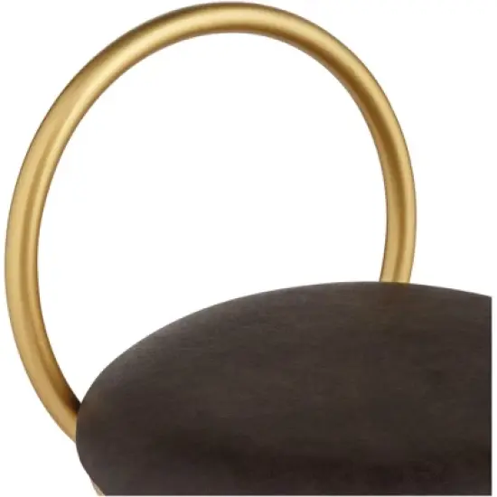 55 Downing Street Gold Swivel Bar Stool 30 1/2" High Industrial Brown Faux Leather Cushion for Kitchen Counter Height Island Home image {2}
