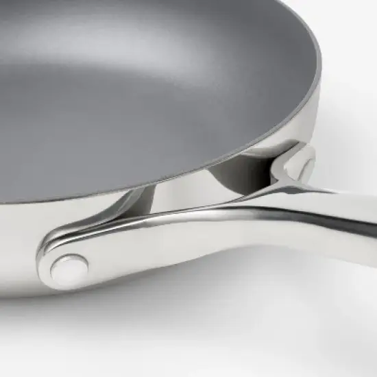 8" Nonstick Stainless Steel Fry Pan Silver - Figmint&trade;: Ceramic Nonstick, Induction Safe, Oven-Safe to 500&deg;F image {2}