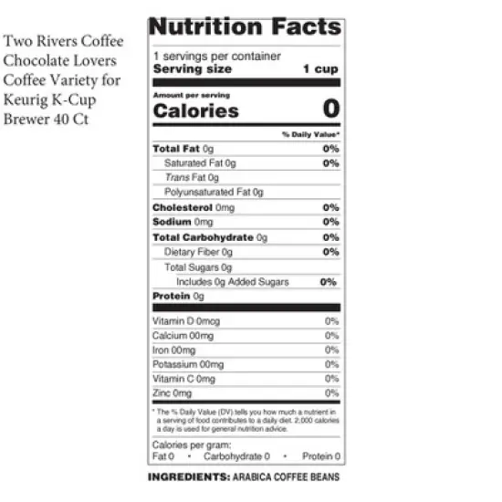 Two Rivers Coffee Pods, 2.0 Keurig K-Cup Compatible, Chocolate Coffee Lovers Sampler,52 Count image {2}