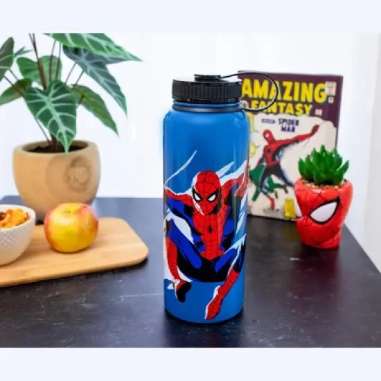 Silver Buffalo Marvel Comics Spider-Man Stainless Steel Water Bottle | Holds 42 Ounces image {4}