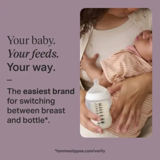 Tommee Tippee Natural Start Slow-Flow Breast-Like Nipple Anti-Colic Baby Bottle - 5oz image {2}