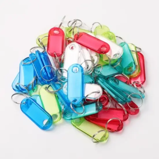 Unique Bargains Tough Plastic Label Window Double Sided Key Tags Blue Green Red Clear Yellow 50 Pcs image {5}