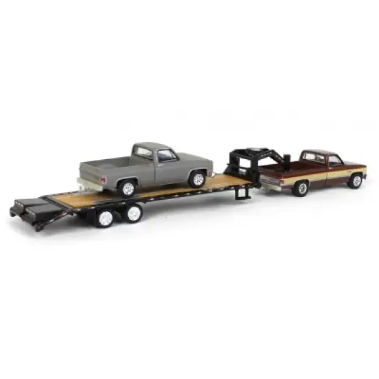 Greenlight 1/64 Brown 1986 Chevy K-30 Longbed w/ Gooseneck & Project Truck 51406-C image {2}