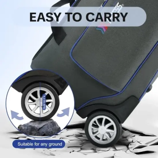 New York XPress JB-30 Rolling Duffel Bag with Telescopic Handle,Large Collapsible Luggage Bag with Wheels, 30" image {5}