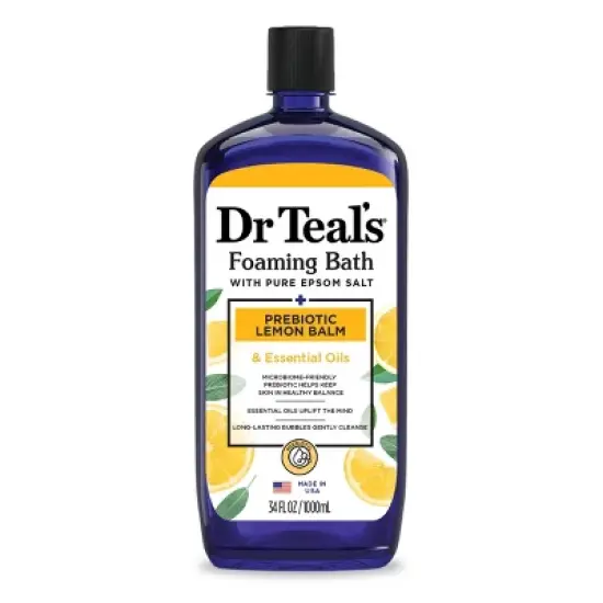 Dr Teal's Prebiotic Lemon Balm with Sage & Thyme Essential Oils Foaming Bath - 34oz image {6}