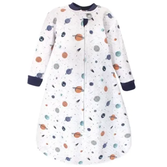 Hudson Baby Infant Boy Premium Quilted Long Sleeve Sleeping Bag and Wearable Blanket, Space image {1}