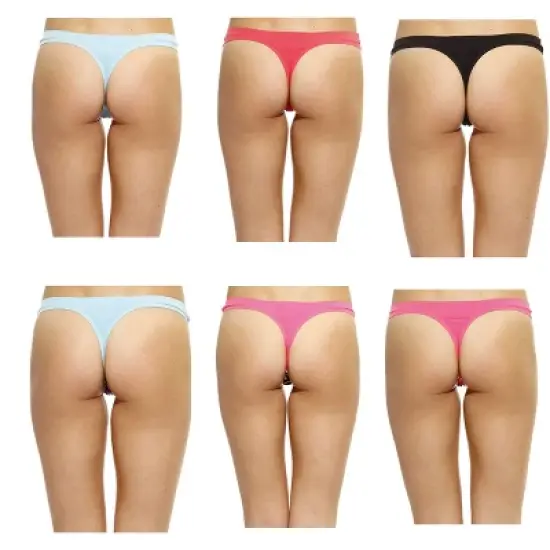 Just Intimates Laser Cut Thongs Panties for Women  Underwear (Pack of 6) image {1}